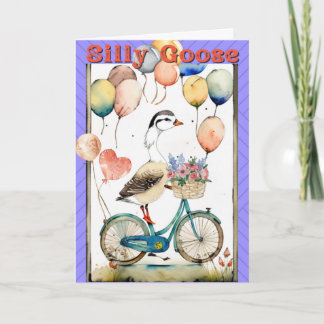 Tarjeta Goose Silly Balloons Tarjeta de felicitaci