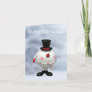 Tarjeta Gordo Muñeco de Nieve de Hojalata Divertido 
