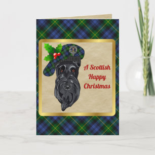 Tarjeta Gordon Badge & Tartan Personalized Xmas