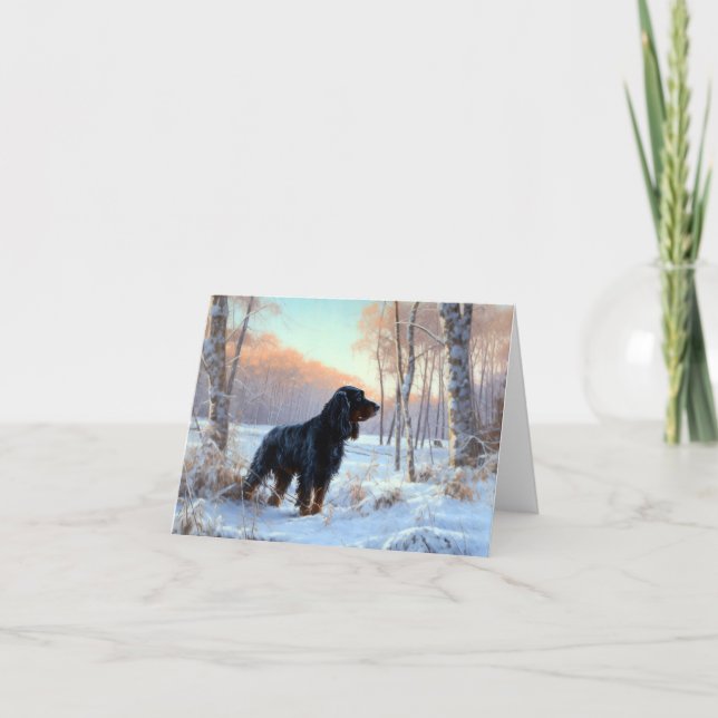 Tarjeta Gordon Setter Let It Snow Navidades (Anverso)