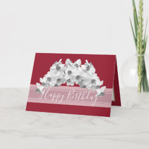 Tarjeta Gorgoge White Daffodils Bonito Bouquet Cumpleaños