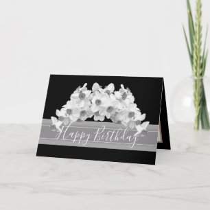 Tarjeta Gorgoge White Daffodils Bonito Bouquet Cumpleaños