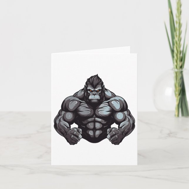 Tarjeta Gorila Bedybuilder Workout Gym Bodybuilding (Anverso)