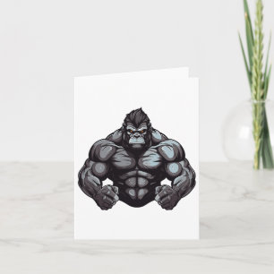 Tarjeta Gorila Bedybuilder Workout Gym Bodybuilding