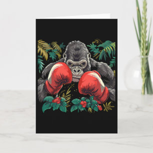 Tarjeta Gorila Boxeando Con Guantes De Boxeo Kickboxing Di