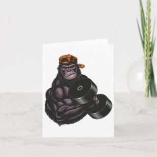 Tarjeta Gorila Dumbbell Fitness Gimnasio Para Entrar En Bó