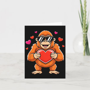Tarjeta Gorila genial sosteniendo corazón mono de San Vale
