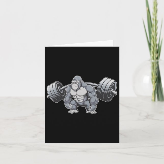 Tarjeta Gorila Halterofilia Fitness Gym Entrenamiento Body (Anverso)