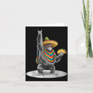 Tarjeta Gorila llevando taco divertido cinco de mayo chico