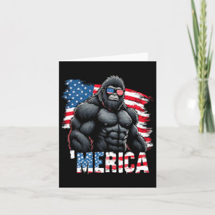 Tarjeta Gorila merica 4 de julio gafas de sol bandera de E