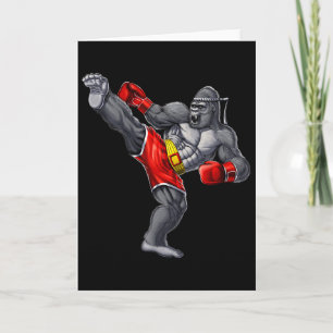 Tarjeta Gorila Muay Thai Boxeo Karate Kickboxing Artes Mar