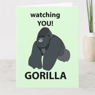 Tarjeta Gorila Observándote Gorila Divertido