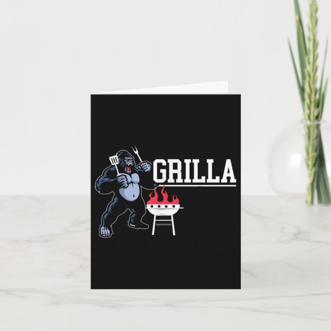 Tarjeta Gorilla Bbq Grilla Grilling Grillmaster Barbecue (Anverso)