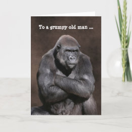 Tarjeta Gorilla de anciano gruñón cumpleaños