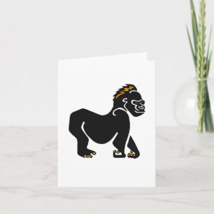 Tarjeta GORILLA dibujada a mano - Vida salvaje - Primado -