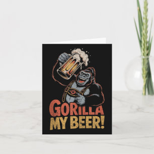 Tarjeta Gorilla My Beer Funny Ape Stein Fiesta Animal Tank