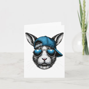 Tarjeta Gorra de Conejo Gafas de sol Feliz día de Pascua N