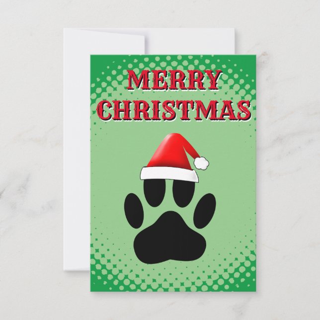Tarjeta Gorra de Dog Pawprint Santas (Anverso)