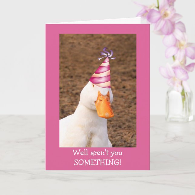 Tarjeta Gorra de Fiesta de ganso lindo Cumpleaños (Orquídea)