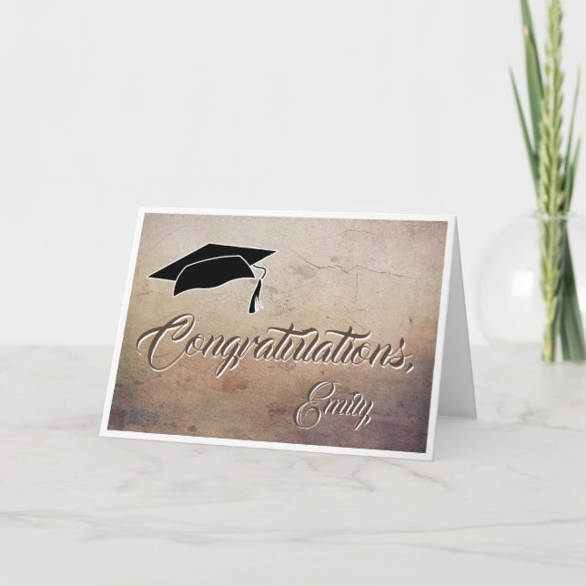 Tarjeta Gorra de graduación de felicitaciones rusas (Anverso)