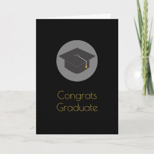 Tarjeta Gorra de Graduación Negra Felicidades Graduado