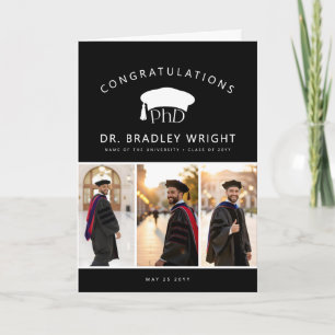 Tarjeta Gorra de graduación personalizada de doctorado PhD