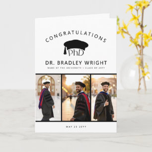 Tarjeta Gorra de graduación personalizada de doctorado PhD