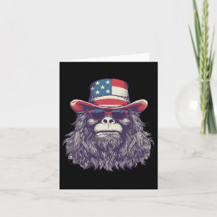 Tarjeta Gorra de la bandera americana de Bigfoot 4 de juli
