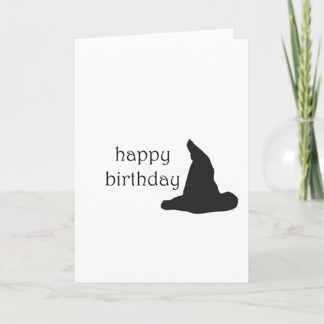 Tarjeta gorra de las brujas del feliz cumpleaños (Anverso)