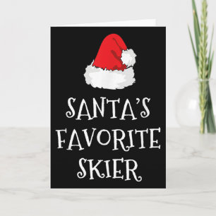 Tarjeta Gorra de Navidad del esquiador favorito de Papá No
