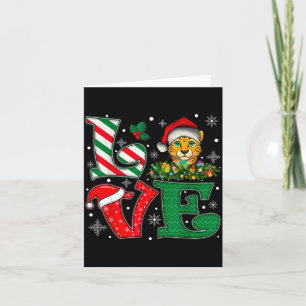 Tarjeta Gorra de Santa Amor Guepardo Animal Navidad Hombre