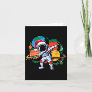 Tarjeta Gorra de Santa divertida astronauta Navidad espaci
