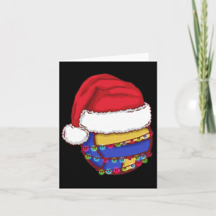 Tarjeta Gorra de Santa Luces de Navidad de Voleibol Divert