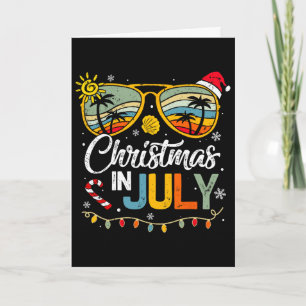 Tarjeta Gorra de Santa Navidad en Julio Gafas de sol Vacac