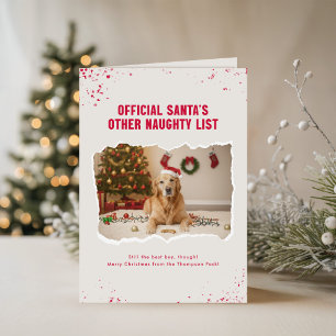 Tarjeta Gorra de Santa Perro Divertido Foto Mascota Navida