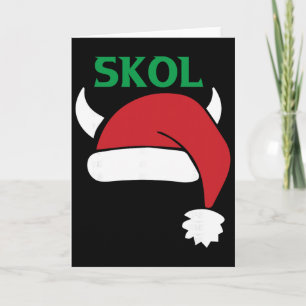 Tarjeta Gorra de Santa Vikingos Pijama de Navidad Fresco N