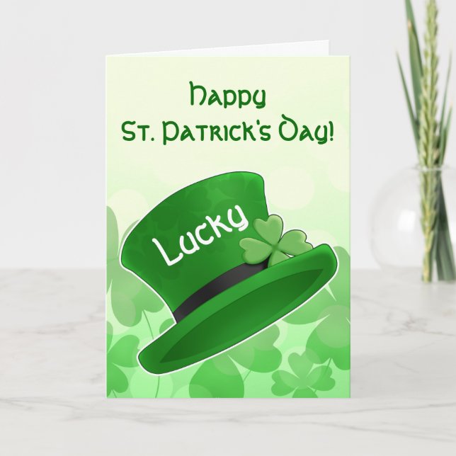 Tarjeta Gorra del leprechaun del día del St Patricks (Anverso)