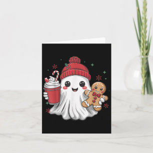 Tarjeta Gorra Fantasma Retro Navidad Holiday Xmas Café G
