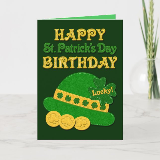 Tarjeta Gorra Lucky Felt | San Patricio (Anverso)