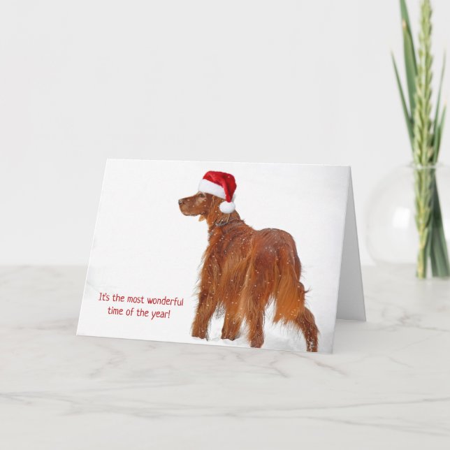 Tarjeta gorra navidad sobre el asentamiento irlandés en co (Anverso)