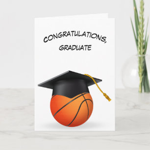 Tarjeta Gorra negra de graduación en baloncesto