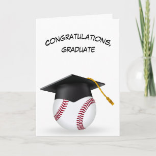 Tarjeta Gorra negra de graduación en el béisbol