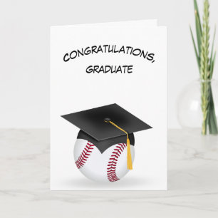 Tarjeta Gorra negra de graduación en el béisbol