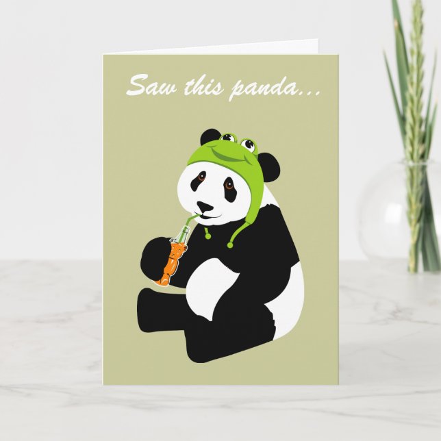 Tarjeta Gorra Panda Frog (cumpleaños) (Anverso)
