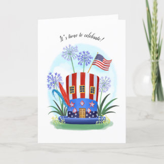 Tarjeta Gorra Patriótica de la Bandera Americana Celebraci