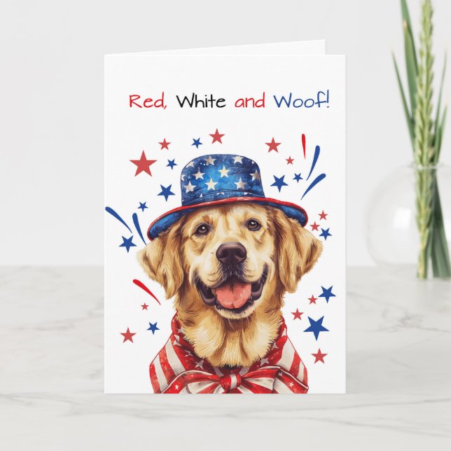 Tarjeta Gorra Patriótico del perro de la recuperación de o (Anverso)