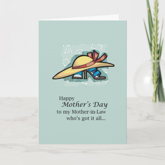 Tarjeta Gorra suegra Sandalias Día de la Madre (Anverso)