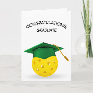 Tarjeta Gorra verde de graduación en un balón de pólvora