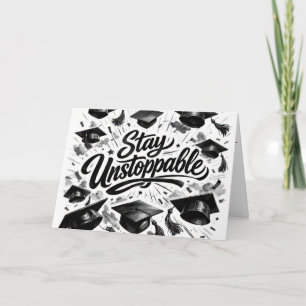 Tarjeta Gorras de graduación con texto motivacional