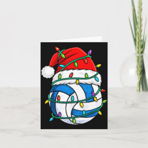 Tarjeta Gorras de Santa Luces de voleibol de Navidad Srts